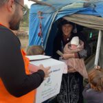 We distributed 27 baby sets to families in the refugee camp